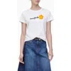 Marc Jacobs Flocked Daisy Logo Slim Cut T-shirt In White