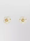 Marc Jacobs Floral Center Stud Earrings With Gold Finish In Gold