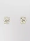 Marc Jacobs Floral Center Stud Earrings With Polished Finish