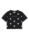 Marc Jacobs Floral-embroidered Cropped T-shirt In Black