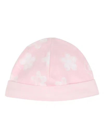 Marc Jacobs Floral Long Sleeve Mini Outfit With Matching Hat In Pink