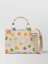Marc Jacobs The Small Canvas Tote Bag With Flower Print In Neutral
