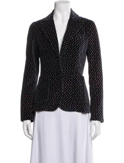 Pre-owned Marc Jacobs Floral Print Blazer In Black
