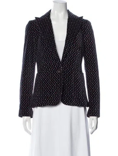 Pre-owned Marc Jacobs Floral Print Blazer In Blue