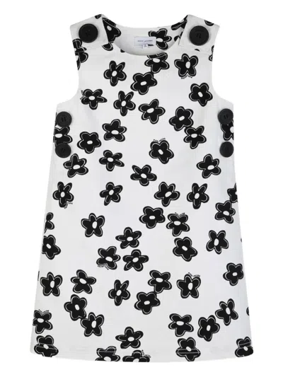 Marc Jacobs Kids' Floral-print Button-detail Dress In White