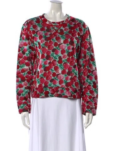 Pre-owned Marc Jacobs Floral Print Crew Neck Sweatshirt In Multicolor