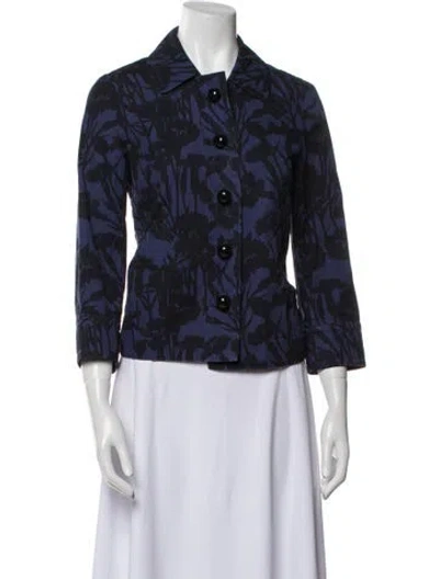 Pre-owned Marc Jacobs Floral Print Denim Jacket In Blue