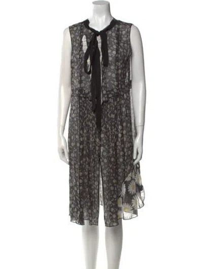 Pre-owned Marc Jacobs Floral Print Knee-length Dress In Black