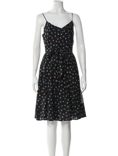 Pre-owned Marc Jacobs Floral Print Knee-length Dress In Black