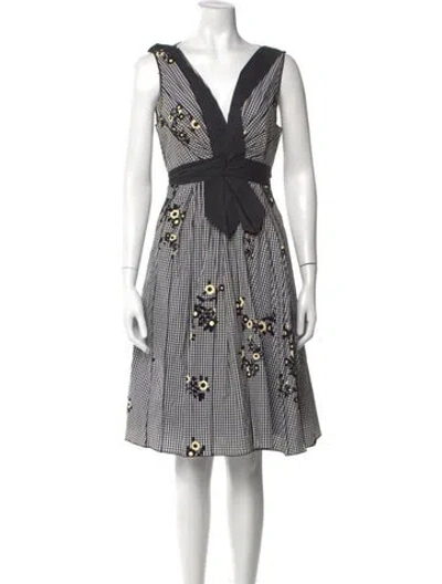 Pre-owned Marc Jacobs Floral Print Knee-length Dress In Black