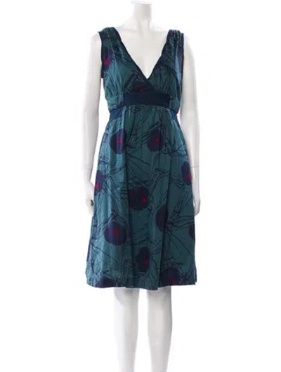 Pre-owned Marc Jacobs Floral Print Knee-length Dress In Blue