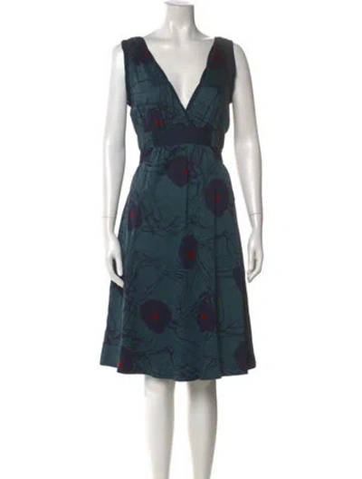 Pre-owned Marc Jacobs Floral Print Knee-length Dress In Blue