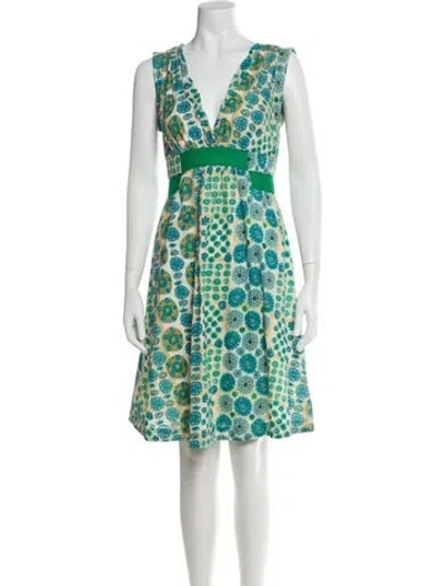 Pre-owned Marc Jacobs Floral Print Knee-length Dress In Blue
