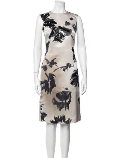 Pre-owned Marc Jacobs Floral Print Knee-length Dress In Neutral