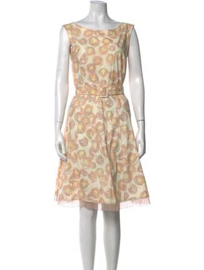 Pre-owned Marc Jacobs Floral Print Knee-length Dress In Neutrals