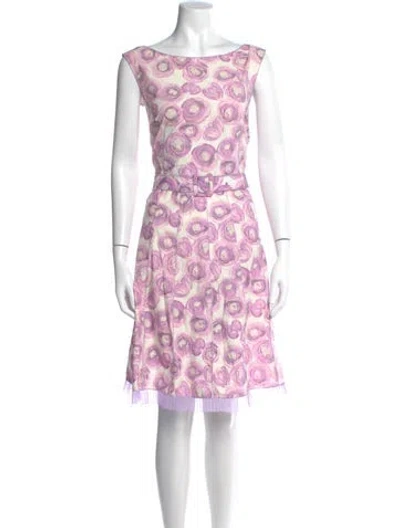 Pre-owned Marc Jacobs Floral Print Knee-length Dress In Purple