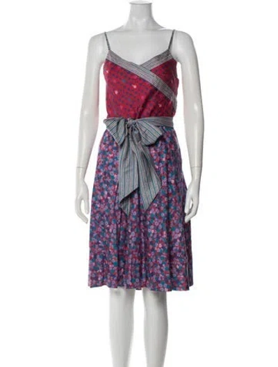 Pre-owned Marc Jacobs Floral Print Knee-length Dress In Red