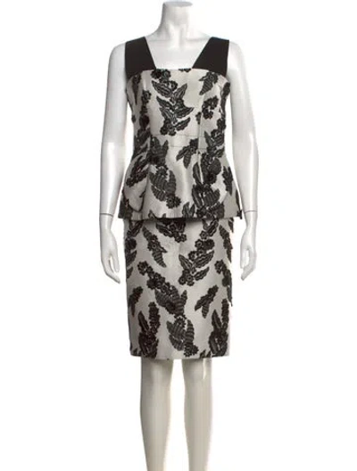 Pre-owned Marc Jacobs Floral Print Knee-length Dress In White