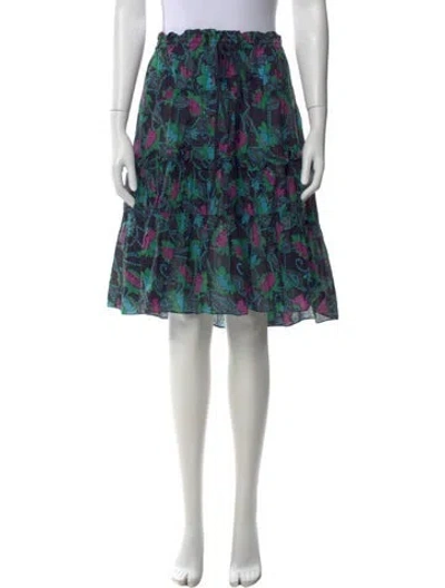 Pre-owned Marc Jacobs Floral Print Knee-length Skirt In Black
