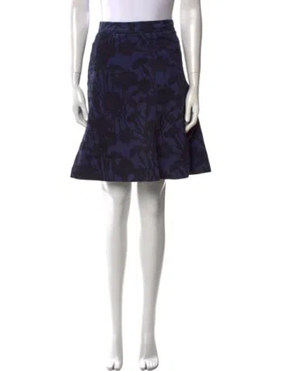 Pre-owned Marc Jacobs Floral Print Knee-length Skirt In Blue