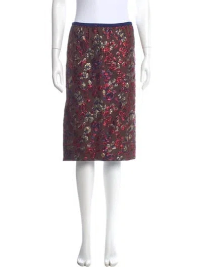 Pre-owned Marc Jacobs Floral Print Knee-length Skirt In Red