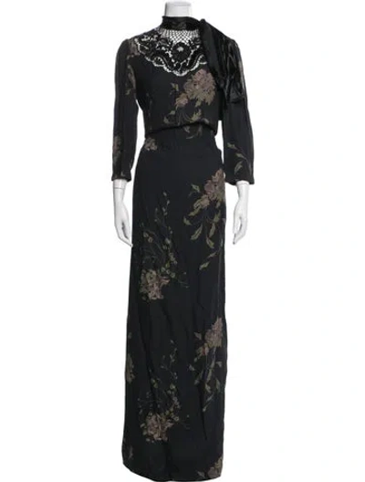 Pre-owned Marc Jacobs Floral Print Long Dress In Multi