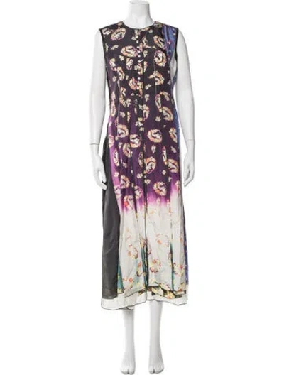 Pre-owned Marc Jacobs Floral Print Long Dress In Purple