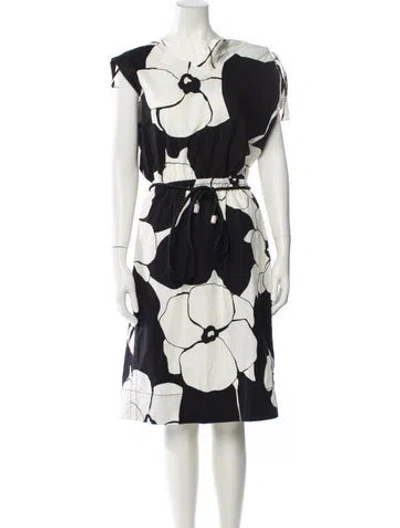 Pre-owned Marc Jacobs Floral Print Midi Length Dress In Black