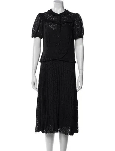 Pre-owned Marc Jacobs Floral Print Midi Length Dress In Black
