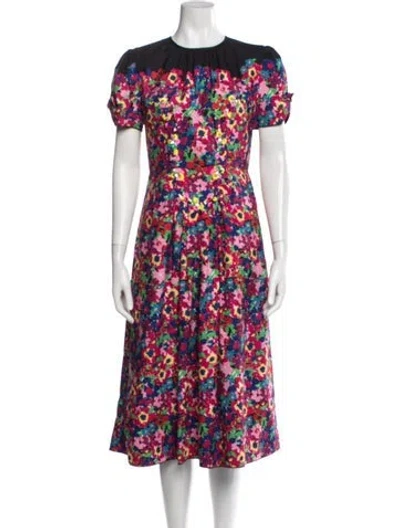 Pre-owned Marc Jacobs Floral Print Midi Length Dress In Multi
