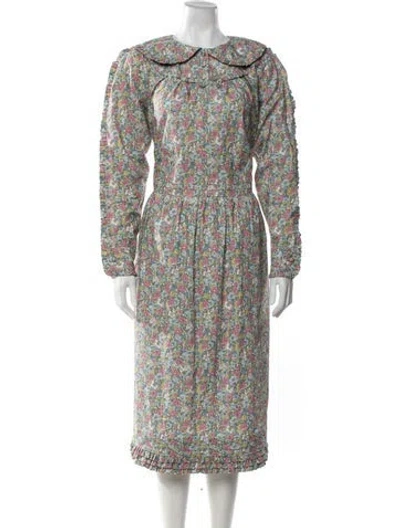 Pre-owned Marc Jacobs Floral Print Midi Length Dress In Multicolor