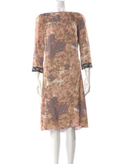 Pre-owned Marc Jacobs Floral Print Midi Length Dress In Neutral