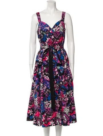 Pre-owned Marc Jacobs Floral Print Midi Length Dress In Pink
