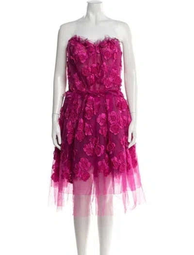 Pre-owned Marc Jacobs Floral Print Midi Length Dress In Pink