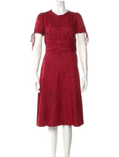 Pre-owned Marc Jacobs Floral Print Midi Length Dress In Red