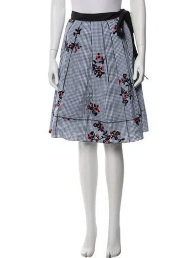 Pre-owned Marc Jacobs Floral Print Midi Length Skirt In Blue