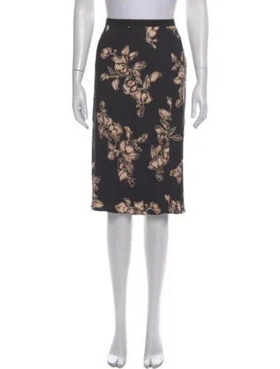 Pre-owned Marc Jacobs Floral Print Midi Length Skirt In Gray