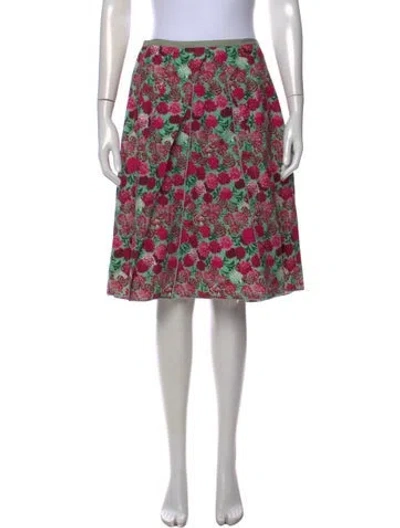 Pre-owned Marc Jacobs Floral Print Midi Length Skirt In Pink