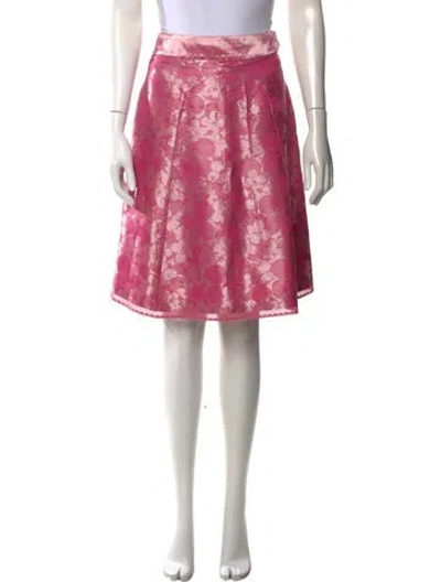 Pre-owned Marc Jacobs Floral Print Midi Length Skirt In Pink