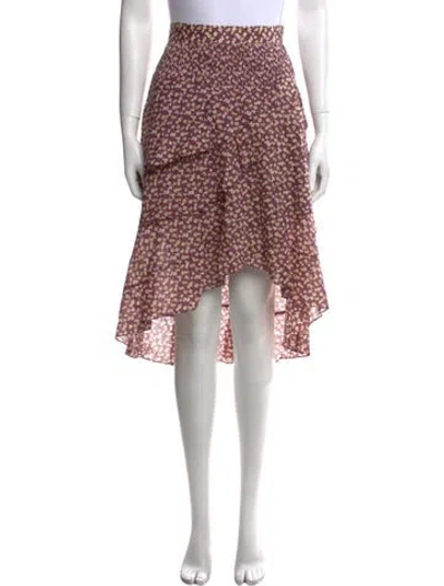 Pre-owned Marc Jacobs Floral Print Midi Length Skirt In Purple