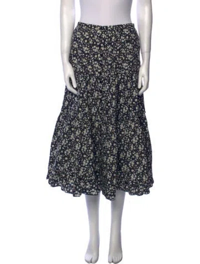 Pre-owned Marc Jacobs Floral Print Midi Length Skirt In White