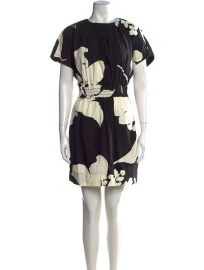 Pre-owned Marc Jacobs Floral Print Mini Dress In Black