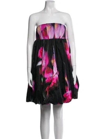 Pre-owned Marc Jacobs Floral Print Mini Dress In Black