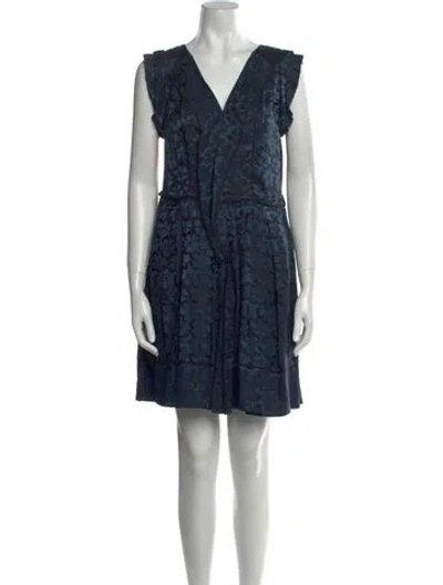 Pre-owned Marc Jacobs Floral Print Mini Dress In Blue