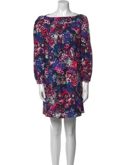 Pre-owned Marc Jacobs Floral Print Mini Dress In Blue