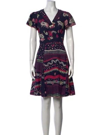 Pre-owned Marc Jacobs Floral Print Mini Dress In Blue