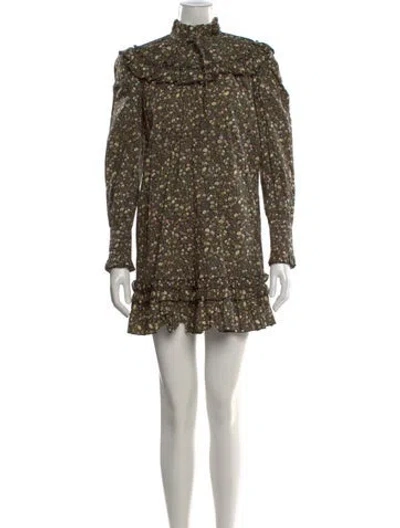 Pre-owned Marc Jacobs Floral Print Mini Dress In Green