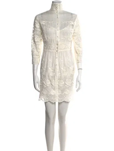 Pre-owned Marc Jacobs Floral Print Mini Dress In Neutral