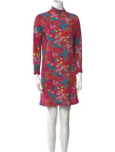 Pre-owned Marc Jacobs Floral Print Mini Dress In Pink