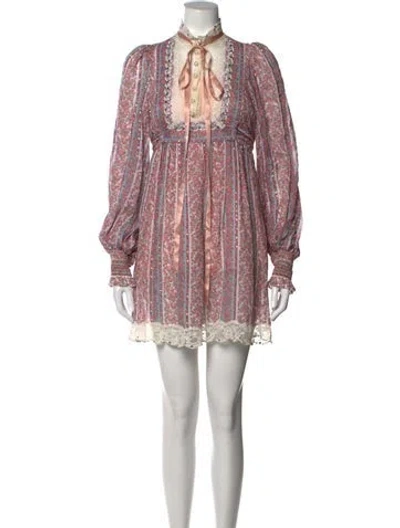 Pre-owned Marc Jacobs Floral Print Mini Dress In Pink